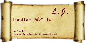 Lendler Júlia névjegykártya